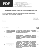 Curso de Tecnologia em Logística - Gestão de Conflitos, Negociação e Tomada de Decisões