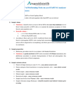 Precautionary and SOP of Handling careSTART S1 Analyzer