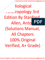 Solutions Manual For Biological Anthropology 3rd Edition by Stanford Allen Anton