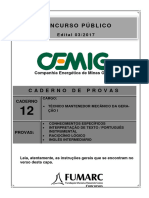 Caderno 12 - CEMIG 03 - Tecnico Mantenedor Mecanico Da Geracao I