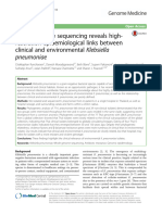 Whole Genome Sequencing Reveals High-Resolution Epidemiological Links Between Clinical and Environmental Klebsiella Pneumoniae