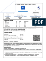 Electronic Reservation Slip (ERS) : 2317008093 15054/Ljn CPR Express Sleeper Class (SL)