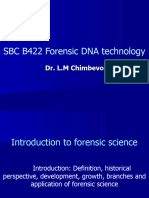 SBC B422 Forensic DNA Technology: Dr. L.M Chimbevo