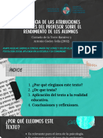 Influencia de Las Atribuciones Causales Del Profesor Sobre El Rendimiento de Los Alumnos