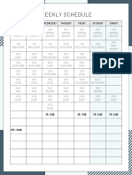 Blue and White Weekly Schedule Panner Document 