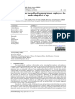 Social Support and Mental Health Among Female Employees: The Moderating Effect of Age