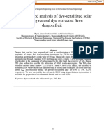 Fabrication and Analysis of Dye-Sensitized Solar Cell Using Natural Dye Extracted From Dragon Fruit