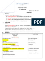 BIS's Lesson Plan (Wednesday 26th 2024)