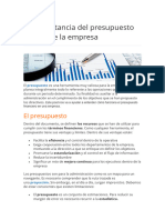 LECTURA 1 - Importancia Del Presupuesto en La Empresa