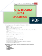 Biolog G 12 Handout Unit 4 Evolution