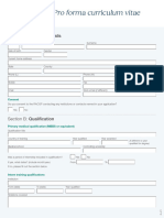 Pro Forma CV Template For FRACGP Online