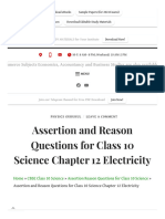 Assertion and Reason Questions For Class 10 Science Chapter 12 Electricity - Gurukul of Excellence