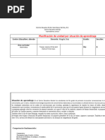 Planificación de Unidad Por Situación de Aprendizaje, Matematica