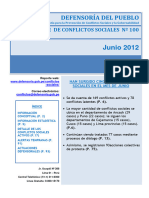 Reporte de Mensual Conflictos Sociales N 100 Junio 2012