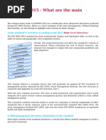 Iso 9001 - 2015 What Are The Main Changes