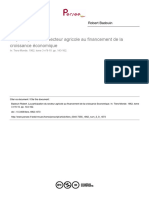 Participation Du Secteur Agricole Au Financement de La Croissance