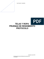 Protocolo de Pruebas de Rendimiento de Tejidos y Prendas de Vestir