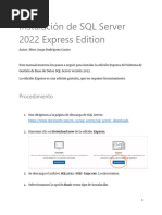 Instalación de SQL Sertver 2022 Express Edition