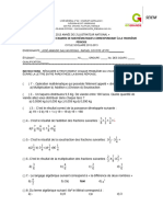 Examen de Mathématiques Extraordinaires de Deuxième Année