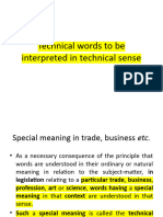 Technical Words in Technical Sense