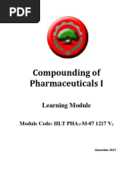 PHA-Learning Module-Compounding of Pharmaceuticals I