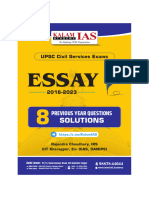 Essay PYQs Solution Booklet 8 Years 2016 To 2023 Kalam IAS Academy