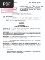 151.02.18 Decret Du 7 Fevrier 2018 Conseil Constitutionnel Secretariat