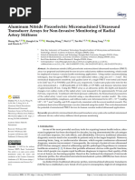 Aluminum Nitride Piezoelectric Micromachined Ultrasound Transducer Arrays For Non-Invasive Monitoring of Radial Artery Stiffness