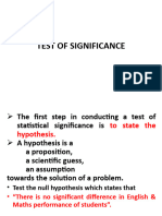 Test of Significance T-Test