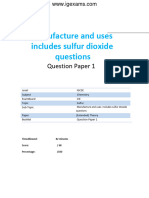 21.1 Manufacture and Uses - Includes Sulfur Dioxide Questions QP - Igcse Cie Chemistry - Extended Theory Paper