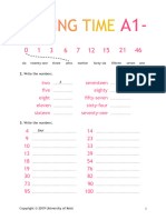 1 A1 Telling Time Students Worksheet