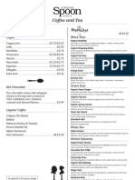 Havana Spoon Tea & Coffee Menu