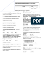 AVALIAÇÃO DE MATEMÁTICA 8 Ano 24 - Atual