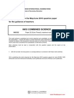 0653 Combined Science: MARK SCHEME For The May/June 2010 Question Paper For The Guidance of Teachers