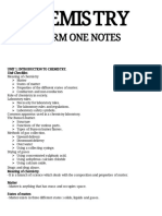 Chemistry Form One Notes