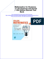 College Mathematics For Business Economics Life Sciences and Social Sciences 14th Edition Barnett Test Bank Instant Download All Chapter