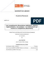 Les Compléments Alimentaires (Définition, Aspects Réglementaires, Cas Pratique: Un Médicament Qui Évolue en Complément Alimentaire)