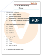 Jipmer Biology Question Paper 2019 2 June Evening