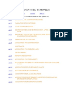 Accounting Standards List