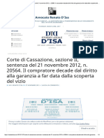 Corte Di Cassazione, Sezione II, Sentenza Del 21 Novembre 2012, N. 20564