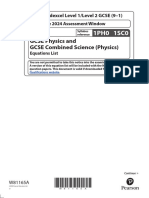 Physics Equation Sheet 2024