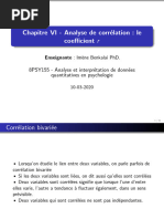 Chapitre VI - Analyse de Corrélation - Le Coefficient R