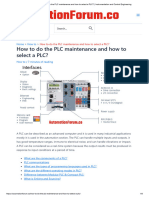 How To Do The PLC Maintenance and How To Select A PLC - Instrumentation and Control Engineering