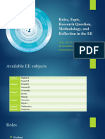 Roles Topic Research Question Methodology and Reflection in The EE