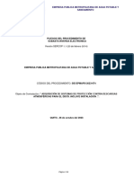 Versión SERCOP 1.1 (20 de Febrero 2014) : Empresa Publica Metropolitana de Agua Potable Y Saneamiento