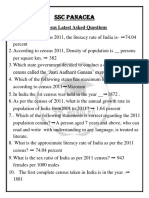 Census 2011 Latest Asked Questions - SSC PANACEA