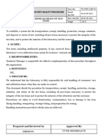 Purpose:: Laboratory Quality Procedure Procedure Handling of Test Items