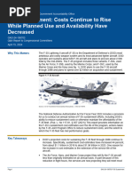 GAO Raport Programul F 35 SUA