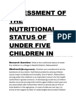 ASSESSMENT OF THE NUTRITIONAL STATUS OF UNDER FIVE New