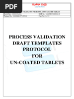 Process Validation Protocol Uncoated Tablets